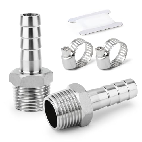 ERGAOBOY 2 Stück 304 Edelstahl 25 MM OD Barb auf 3/4" BSP männlich Schlauch Barb, Kompression Fittings für Wasser, Industrie von ERGAOBOY