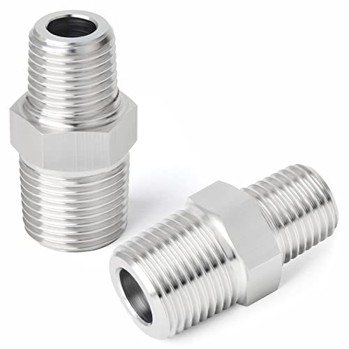 ERGAOBOY 2 Stück 304 Edelstahl Sechskantnippel, 1" x 1/2" BSP Reduzierrohrverschraubung von ERGAOBOY