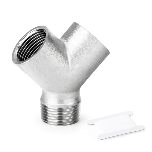 ERGAOBOY 2 Stück 304 Edelstahl Y Form 3 Wege Rohrverschraubungen, 1" BSP Innengewinde x 1" BSP Innengewinde x 1" BSP Außengewinde Verbinder von ERGAOBOY
