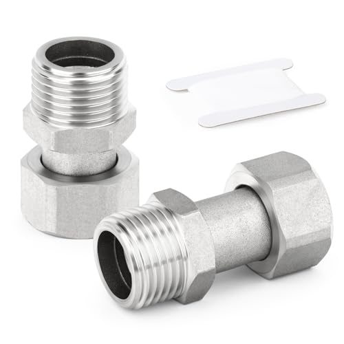 ERGAOBOY 2 Stück 47MM Länge 304 Edelstahl Flexibler beweglicher Anschluss, 1/2" BSP Innengewinde und Außengewinde für Sprayer, Winkelventil, Duscharm ERGAOBOY 2 Stück 47MM Länge 304 Edelstahl Flexibler beweglicher Anschluss, 1/2" BSP Innengewinde und Außengewinde für Sprayer, Winkelventil, Duscharm von ERGAOBOY