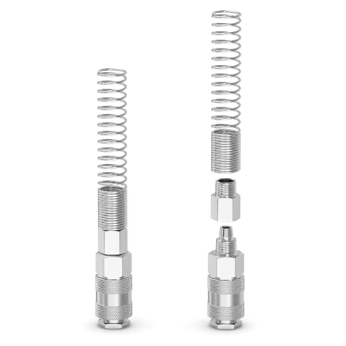ERGAOBOY 2 Stück Außengewinde industrielle Luft-Kupplung und Stecker-Kit für 8MM OD x 5MM ID Rohr, federbelastete Luftleitung Schnellanschluss Pneumatikschlauch Kompressor Armaturen von ERGAOBOY
