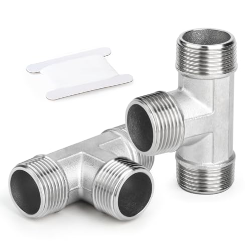 ERGAOBOY 2 Stück Edelstahl 304 3/8 Zoll BSP Außengewinde T-förmig 3-Wege für Wasser/Öl/Gas ERGAOBOY 2 Stück Edelstahl 304 3/8 Zoll BSP Außengewinde T-förmig 3-Wege für Wasser/Öl/Gas von ERGAOBOY