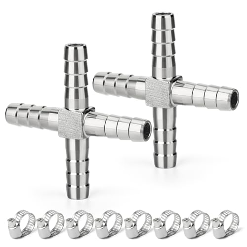 ERGAOBOY 2 Stück Kreuzstutzen, 10 mm Innengewinde 304 Edelstahlfittings für Kraftstoff/Luft/Flüssigkeit/Gas ERGAOBOY 2 Stück Kreuzstutzen, 10 mm Innengewinde 304 Edelstahlfittings für Kraftstoff/Luft/Flüssigkeit/Gas von ERGAOBOY