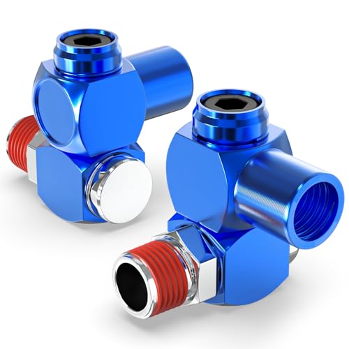 ERGAOBOY 4 Stück 1/4" BSP 360-Grad-Drehgelenk, Pneumatik-Kupplungen, Pneumatik-Werkzeug-Zubehör (OP-214S) von ERGAOBOY