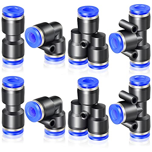 ERGAOBOY 40 Stück 4mm AD Push To Connect Fitting Kits,10 Geraden 10 Winkel 10 T-Stücke 10 Splitter von ERGAOBOY