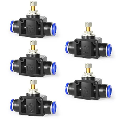 ERGAOBOY 5 Stk 4mm AD Luftstromregelventil mit Push to Connect Anschluss, gerader Geschwindigkeitsregler (SA4) von ERGAOBOY