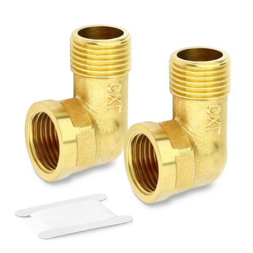 ERGAOBOY 5 Stück 1/2" BSP Messing Buchse auf Stecker 90 Grad Winkelrohrverbinder, passend für Rohranschluss ERGAOBOY 5 Stück 1/2" BSP Messing Buchse auf Stecker 90 Grad Winkelrohrverbinder, passend für Rohranschluss von ERGAOBOY