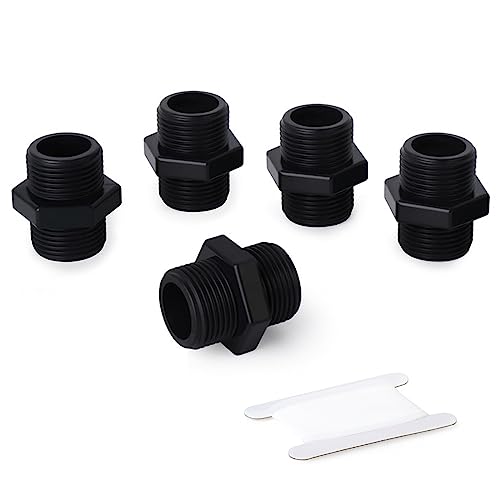 ERGAOBOY 5 Stück 1-1/2" BSP Stecker auf Stecker, PVC Sechskant Nippel Rohrverschraubungen von ERGAOBOY
