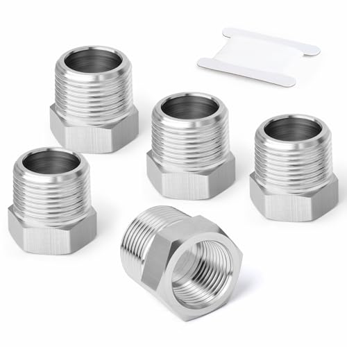 ERGAOBOY 5 Stück 304 Edelstahl Reduzierhülse, 3/4" BSP Außengewinde auf 3/8" BSP Innengewinde, Reduzieradapter Konverter ERGAOBOY 5 Stück 304 Edelstahl Reduzierhülse, 3/4" BSP Außengewinde auf 3/8" BSP Innengewinde, Reduzieradapter Konverter von ERGAOBOY