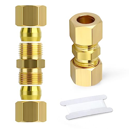 ERGAOBOY 5 Stück 6 mm Außendurchmesser x 6 mm Außendurchmesser Messing Kompressionsrohr Verbindungsstück, hochbelastbare Messing Klemmverschraubung ERGAOBOY 5 Stück 6 mm Außendurchmesser x 6 mm Außendurchmesser Messing Kompressionsrohr Verbindungsstück, hochbelastbare Messing Klemmverschraubung von ERGAOBOY