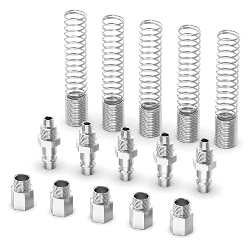 ERGAOBOY 5 Stück Außengewinde industrielle Luft-Kupplung und Stecker-Kit für 8MM OD x 5MM ID Rohr, federbelastete Luftleitung Schnellanschluss Pneumatikschlauch Kompressor Armaturen ERGAOBOY 5 Stück Außengewinde industrielle Luft-Kupplung und Stecker-Kit für 8MM OD x 5MM ID Rohr, federbelastete Luftleitung Schnellanschluss Pneumatikschlauch Kompressor Armaturen von ERGAOBOY