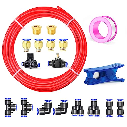 ERGAOBOY 6MM OD Rot 10 Meters Nylon Pneumatic Air Tube Kit Rohr Schlauch für Fluid Transfer Bremssystem von ERGAOBOY