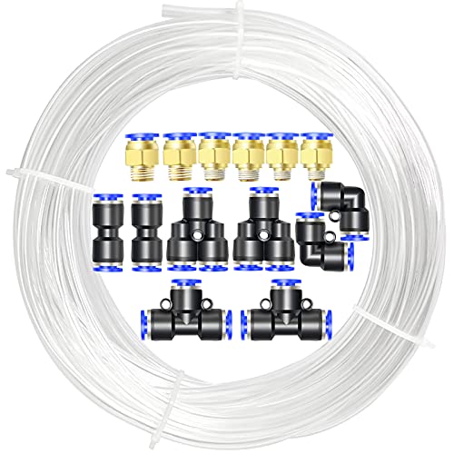 ERGAOBOY Bright 10M Polyurethan PU Luftschlauch Rohr Kit, 4 mm Außendurchmesser x 2,5 mm Innendurchmesser mit 14 Anschlusssätzen von ERGAOBOY