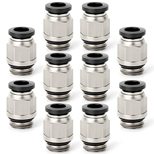 ERGAOBOY PCG6-01 Außengewinde, 6 mm Rohr OD x 1/8 Zoll BSP-Gewinde, Steckverbinder mit Dichtungsringverschraubungen, 10 Stück von ERGAOBOY
