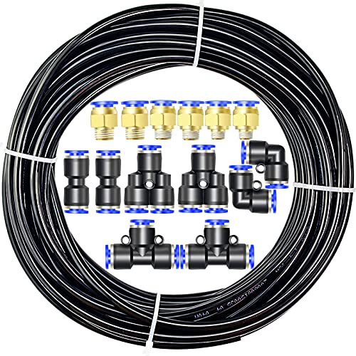 ERGAOBOY Schwarz 10M Polyurethan PU Luftschlauch Rohrsatz, 12mm OD x 8mm ID mit pneumatischen Anschluss Kits von ERGAOBOY