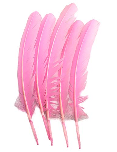 ERGEOB 20 stück Truthahnfedern basteln Federn Bogen Federn 20-30cm (10 Pink) von ERGEOB