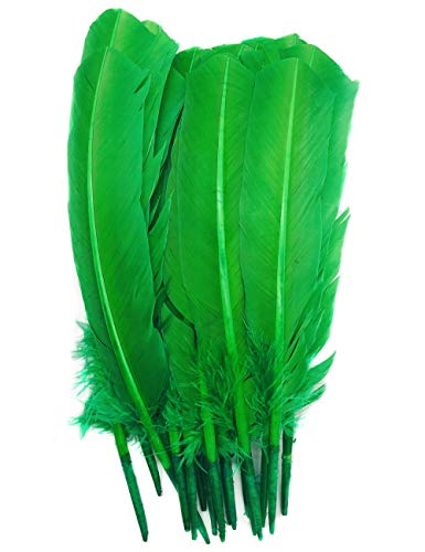 ERGEOB 20 stück Truthahnfedern basteln federn Bogen federn ERGEOB 20-30cm Grün von ERGEOB