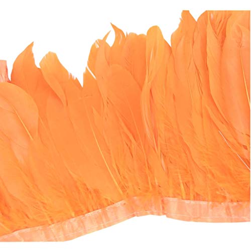 ERGEOB Ente Feder Stoffstreifen 2 Meter - Ideen für die Bekleidung, Kostüme, Hüte.. orange von ERGEOB