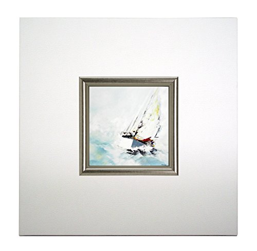 ERGO-PAUL ErgoPaul Mini Papier (Poster) „Force 7", Holz und weißem Eco-Leder, ohne Glas, 40x40x1.5 cm Kunstdruck mit Rahmen, Öko, One Size von ERGO-PAUL
