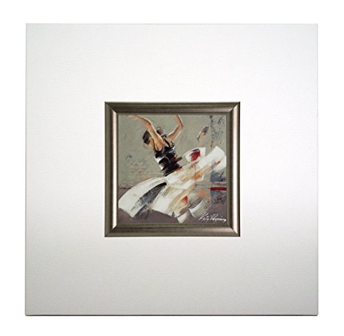 ERGO-PAUL ErgoPaul Mini Papier (Poster) „Tanzfusion I, Holz und weißem Eco-Leder, ohne Glas, 40x40x1.5 cm Kunstdruck mit Rahmen, Öko, One Size von ERGO-PAUL