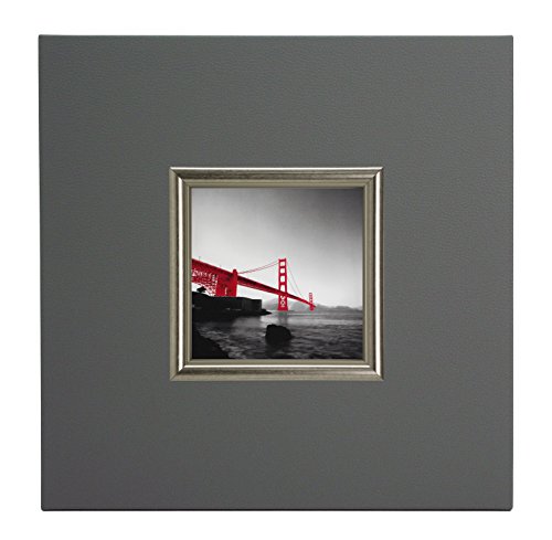 Mini Kunstdruck auf Papier (Poster) "Foto von Golden Gate Bridge in rot", mit Rahmen aus Holz und grauem Eco-Leder, ohne Glas, 40x40x1.5 cm, ErgoPaul, IGP4505-E1-80SZ6-40x40x1.5 von ERGO-PAUL