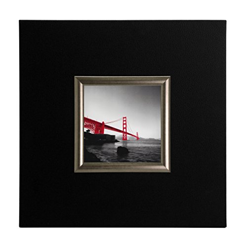 Mini Kunstdruck auf Papier (Poster) "Foto von Golden Gate Bridge in rot", mit Rahmen aus Holz und schwarzem Eco-Leder, ohne Glas, 40x40x1.5 cm, ErgoPaul, IGP4505-E1-80CZ7-40x40x1.5 von ERGO-PAUL