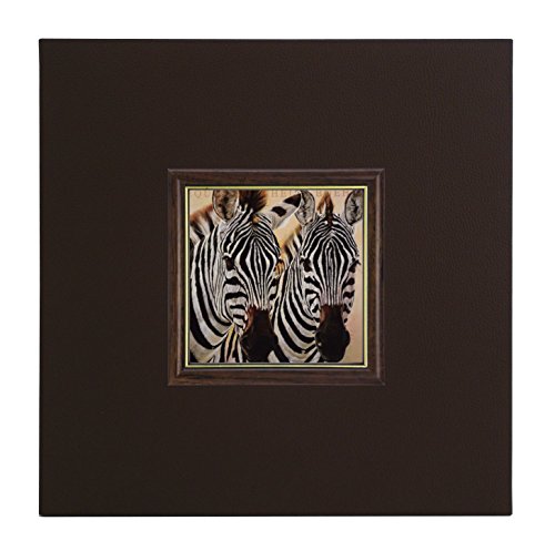 Mini Kunstdruck auf Papier (Poster) "Gol Zebras", mit Rahmen aus Holz und braunem Öko-Leder, ohne Glas, 40x40x1.5 cm, ErgoPaul, IGP3252-E1-80BR4-40x40x1.5 von ERGO-PAUL