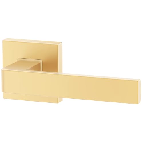 ERGO Gold Türbeschlag Türgriff ohne Schlossrosette, Messingfarben Matt, Gold Matt, Eckig Drückergarnitur, Türbeschlag, Türklinke, Türdrücker ERGO Gold Türbeschlag Türgriff ohne Schlossrosette, Messingfarben Matt, Gold Matt, Eckig Drückergarnitur, Türbeschlag, Türklinke, Türdrücker von ERGO line