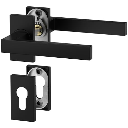 ERGO line Profiltür-Drückergarnitur CUBE, Schwarz Türbeschlag, Schmalrahmen-Rosettengarnitur Eckig, PZ-Rosette, Drückergarnitur, Oval-Rosette, Schmalrahmenbeschläge, Türklinken, Türdrücker ERGO line Profiltür-Drückergarnitur CUBE, Schwarz Türbeschlag, Schmalrahmen-Rosettengarnitur Eckig, PZ-Rosette, Drückergarnitur, Oval-Rosette, Schmalrahmenbeschläge, Türklinken, Türdrücker von ERGO line