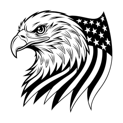 Adlergesichtsdesign mit amerikanischer Flagge Vinyl-Kunstaufkleber 42x42.3cm Kunstdekoration Schwarz Adlergesichtsdesign mit amerikanischer Flagge Vinyl-Kunstaufkleber 42x42.3cm Kunstdekoration Schwarz von ERGOU