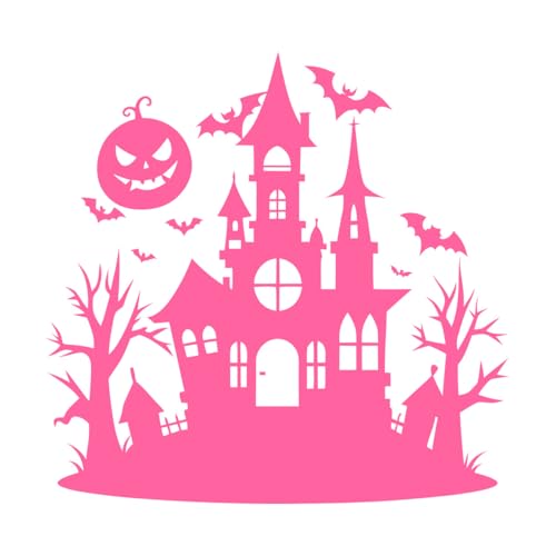 Chilling Haunted House Decor Essentials Vinyl-Kunst-Aufkleber, 54,6 x 55,9 cm, fällt nicht ab, Rosa von ERGOU