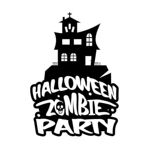 Halloween-Design mit Typografie und Licht Vinyl-Wandaufkleber-Dekor 36x50.4cm Wandverschönerung Schwarz von ERGOU