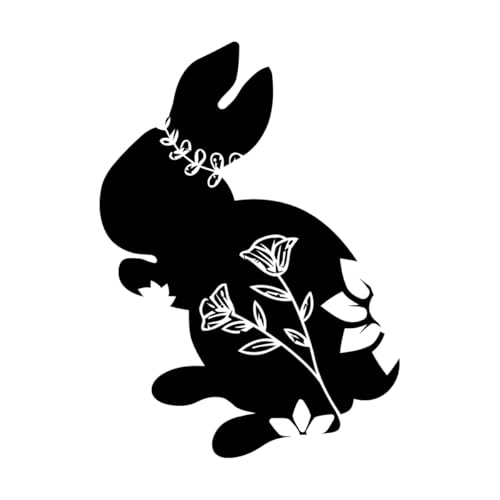 Kaninchen mit floralen Motiven Osterhase Kaninchen Silhouette Vinyl-Kunstaufkleber 36x49.9cm Änderungen und Informationen möglich Schwarz Kaninchen mit floralen Motiven Osterhase Kaninchen Silhouette Vinyl-Kunstaufkleber 36x49.9cm Änderungen und Informationen möglich Schwarz von ERGOU