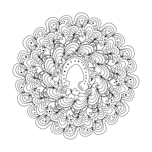 Konturiertes Mandala mit Hufeisen in der Mitte, ein Symbol des Glücks in der Wand, Vinyl-Aufkleber, Dekor, 67,2 x 67,2 cm, fällt nicht ab, Schwarz von ERGOU