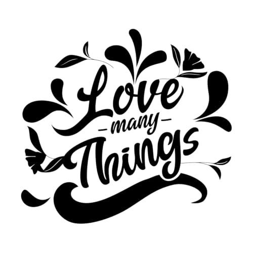 Liebeszitate Typografie Poster Wandaufkleber PVC 42x45.4cm Verschiedene Größen Schwarz von ERGOU