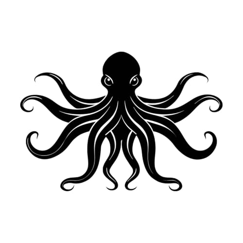 Oktopus-Silhouette mit Wandaufkleber 36x52.2cm Wasserfest Schwarz Oktopus-Silhouette mit Wandaufkleber 36x52.2cm Wasserfest Schwarz von ERGOU