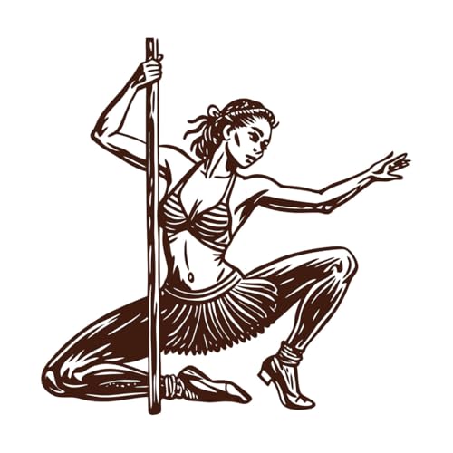 Pole Dance Party-Design, modisches Mädchen, Vinyl-Wandaufkleber, 42 x 42,8 cm, zum Ändern und Hinzufügen von Informationen, Kaffee von ERGOU