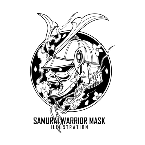 Samurai-Kriegermaske eps Gravuraufkleber 36x51.4cm Rückstandslos entfernbar Schwarz Samurai-Kriegermaske eps Gravuraufkleber 36x51.4cm Rückstandslos entfernbar Schwarz von ERGOU