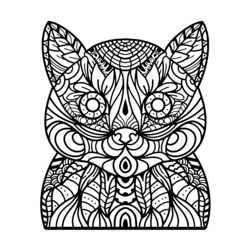 Tier mit Mandala-Motiv Gravuraufkleber 41x50.2cm Kunstvolle Wandmalerei Schwarz Tier mit Mandala-Motiv Gravuraufkleber 41x50.2cm Kunstvolle Wandmalerei Schwarz von ERGOU