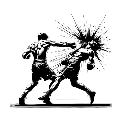 Wandaufkleber "Boxer Landing a Knock Out Punch and Boxing Silhouette ko Punch, 67,2 x 72 cm, Wandverschönerung, Schwarz Wandaufkleber "Boxer Landing a Knock Out Punch and Boxing Silhouette ko Punch, 67,2 x 72 cm, Wandverschönerung, Schwarz von ERGOU