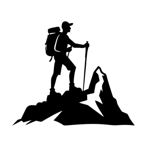 Wanderer Trekking auf Berggipfel Silhouette Wandaufkleber 41x48.1cm Kunstvolle Wandmalerei Schwarz Wanderer Trekking auf Berggipfel Silhouette Wandaufkleber 41x48.1cm Kunstvolle Wandmalerei Schwarz von ERGOU