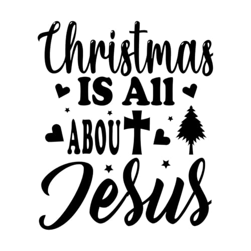 Weihnachten dreht sich alles um Jesus Weihnachtsdesign Gravuraufkleber 41x48.8cm Individuelle Anpassung Schwarz Weihnachten dreht sich alles um Jesus Weihnachtsdesign Gravuraufkleber 41x48.8cm Individuelle Anpassung Schwarz von ERGOU