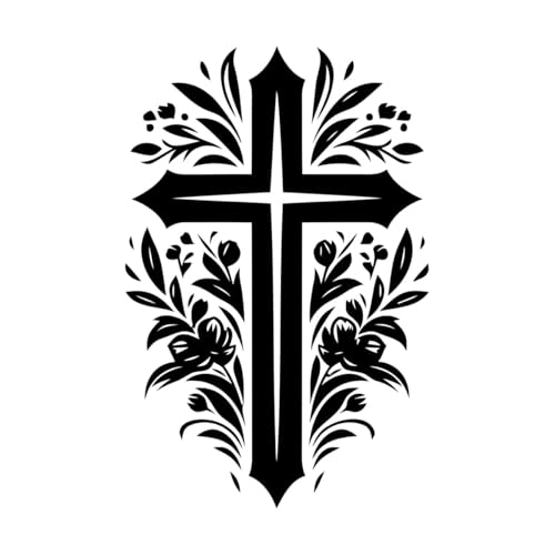 christliches Kreuzsymbolsatz abstrakte religiöse Symbole und Kreuzform Vinyl-Wandaufkleber 36x54.8cm Kunstdekoration Schwarz christliches Kreuzsymbolsatz abstrakte religiöse Symbole und Kreuzform Vinyl-Wandaufkleber 36x54.8cm Kunstdekoration Schwarz von ERGOU