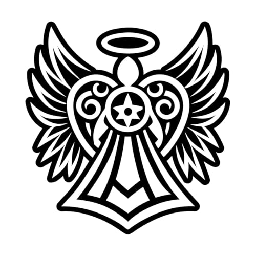 ein Symbol im Glyphenstil des Heiligen Engels Wandaufkleber 42x43.7cm Glasaufkleber Schwarz ein Symbol im Glyphenstil des Heiligen Engels Wandaufkleber 42x43.7cm Glasaufkleber Schwarz von ERGOU