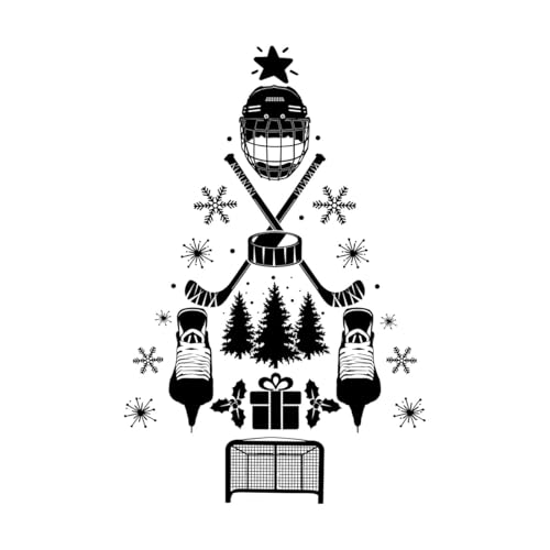 hockey weihnachtsbaum wintersport eishockey hockey weihnachten Wandaufkleber 36x54.7cm Mit Transferfolien-Set Schwarz hockey weihnachtsbaum wintersport eishockey hockey weihnachten Wandaufkleber 36x54.7cm Mit Transferfolien-Set Schwarz von ERGOU
