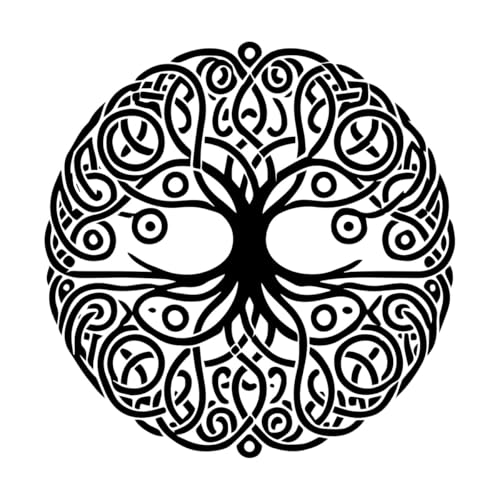 kühnes keltisches Lebensbaum-Silhouette-Design Fein geschnitzte Aufkleber 42x42.6cm Mit Transferfolien-Set Schwarz kühnes keltisches Lebensbaum-Silhouette-Design Fein geschnitzte Aufkleber 42x42.6cm Mit Transferfolien-Set Schwarz von ERGOU
