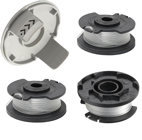 3 Stücke Ersatzfadenspule, Fadenspulen 1Spulenabdeckung Ersatzschnurspule, Ersatzfadenspule für Einhell GE-CT 18/28 Li TC Nylon-Rasentrimmer,änge: 5 m, Ø: 1,6 mm mit Spulenabdeckung von ERHUO