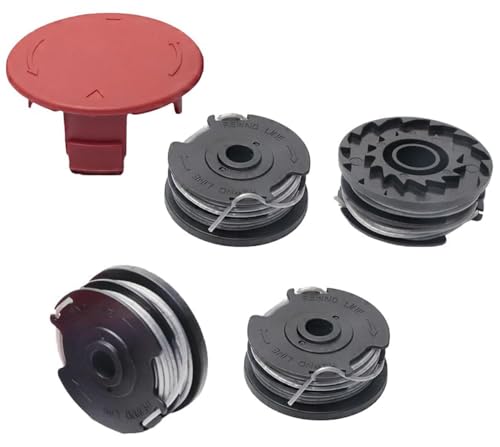 4 Ersatzfadenspule +1 Trimmerabdeckung Austauschbar mit F016800351,Nylon Strimmer Trimmer Spool Line Ersatz für Bosch Art 24 24+ 27 27+ 30 30LI 30-36 LI String Roll Trimmer Teile Zubehör, 6m von ERHUO