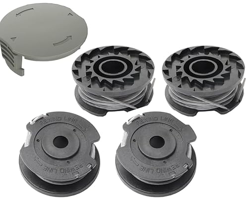 ERHUO 4 Stück Rasentrimmerspule F016800569 Rasentrimmer-Ersatzspule + F016F05320 Spulenabdeckung von ERHUO