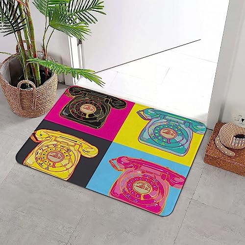 Badteppich rutschfeste,Kommunikation bunt Zeichnung Farbe Warhol Pop Telefon Andy Funky Cool Fun Design Pattern ,Wasserabsorbierend Badematte maschinenwaschbar Badvorleger für Dusche,Badewanne,40x60cm Badteppich rutschfeste,Kommunikation bunt Zeichnung Farbe Warhol Pop Telefon Andy Funky Cool Fun Design Pattern ,Wasserabsorbierend Badematte maschinenwaschbar Badvorleger für Dusche,Badewanne,40x60cm von ERICAT